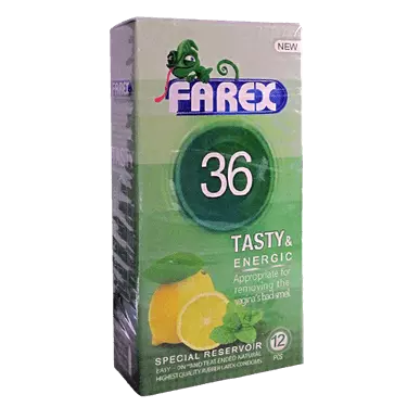 کاندوم شماره 36 tasty & energic 12 pcs  فارکس
